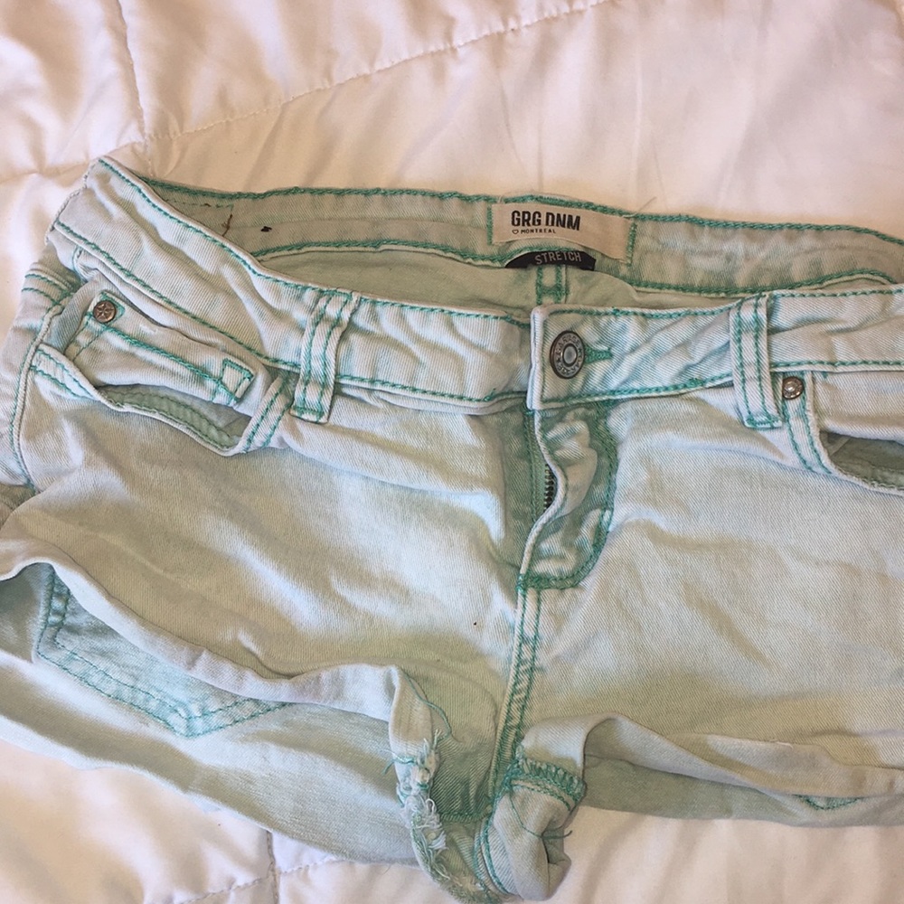 Cute aqua denim shorts